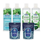 Garner's Garden 2 Pack Oral Care Package | Trio | H2O2 | Fluoride Free Packages White Smoke 2 x 16oz Reduced Peppermint Mouthwash & Oxy Pulling / 2 x 2oz Regular Tooth Powder