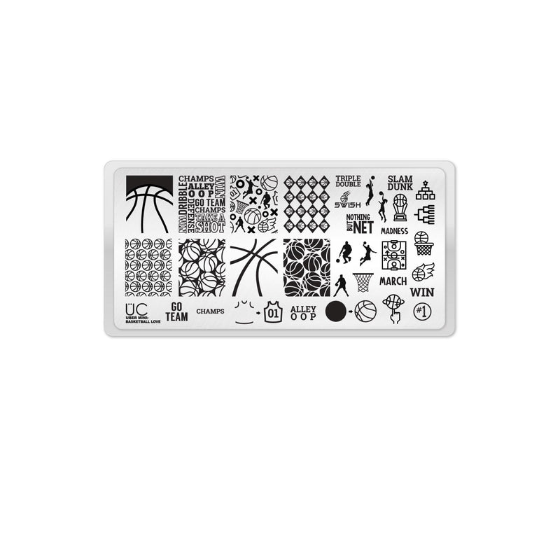 UberChic Beauty Basketball Love Stamping Plate Dark Slate Gray