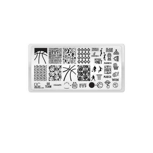 UberChic Beauty Basketball Love Stamping Plate Dark Slate Gray