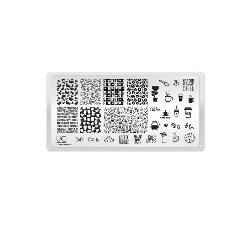 UberChic Beauty Coffee Addict Stamping Plate Dark Slate Gray