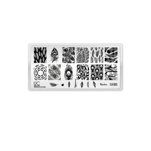 UberChic Beauty Fabulous Feathers Stamping Plate Black