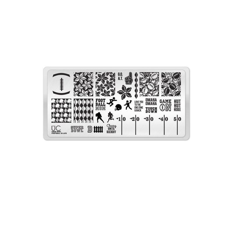UberChic Beauty Football is Life Stamping Plate Dark Slate Gray
