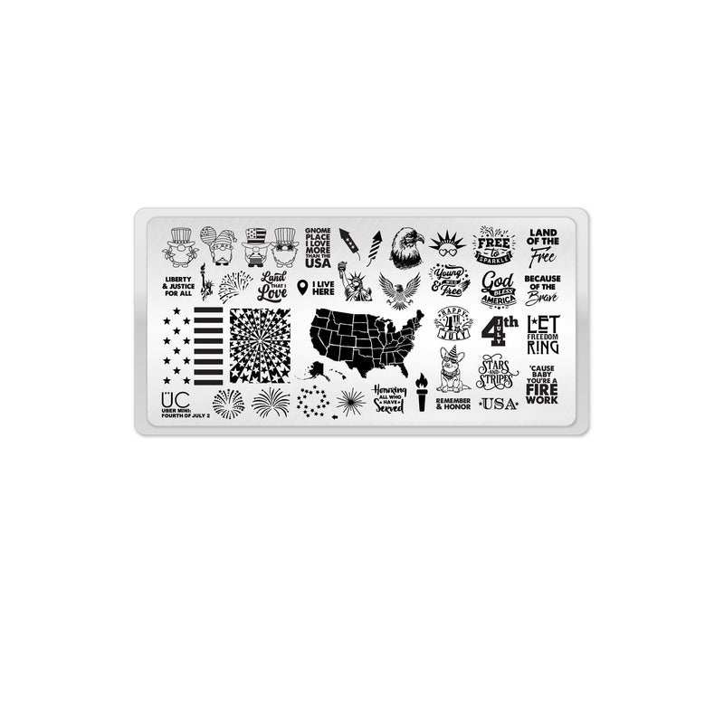 UberChic Beauty Fourth of July-02 Stamping Plate Black