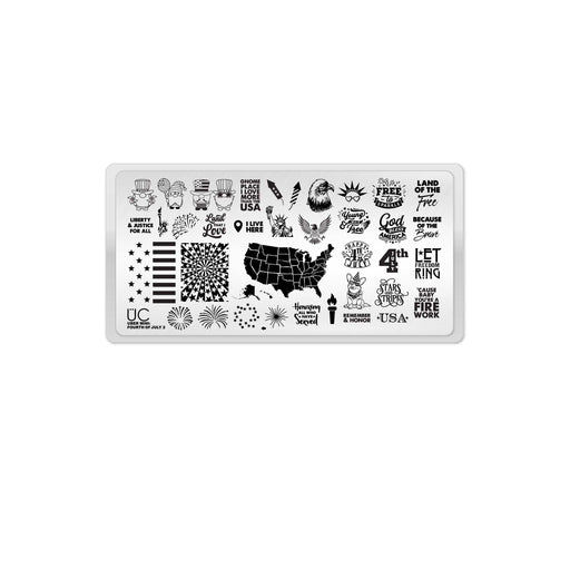 UberChic Beauty Fourth of July-02 Stamping Plate Black