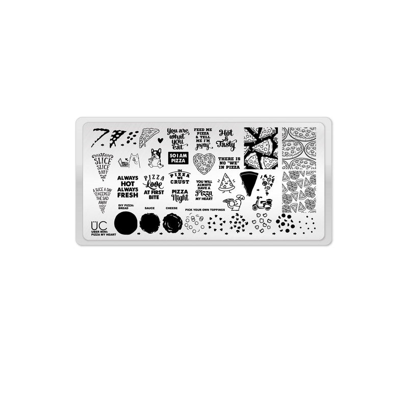 UberChic Beauty Pizza My Heart Stamping Plate Black