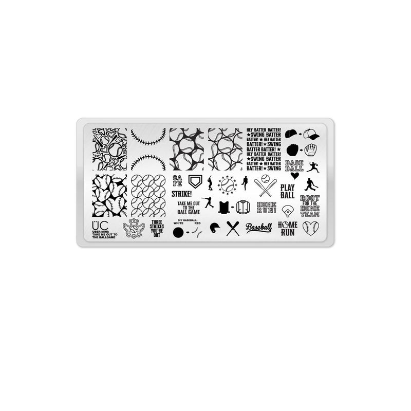 UberChic Beauty Take Me Out To The Ballgame Stamping Plate Lavender