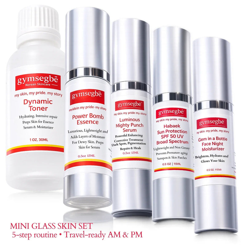 gymsegbë Mini Set - Travel Size - Glass Skin Set Sets White Smoke 1 set Save $20