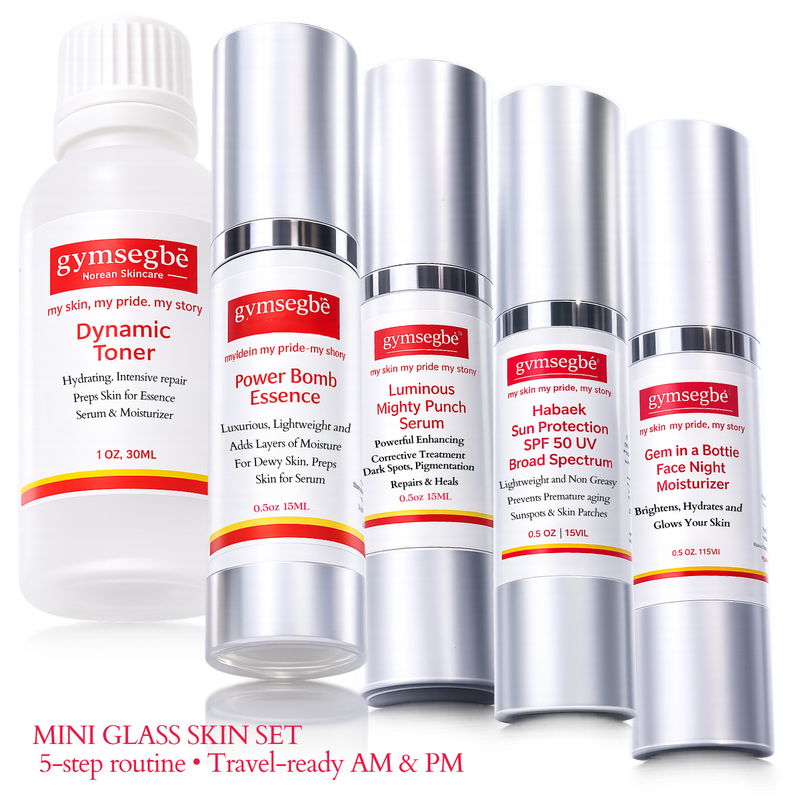 gymsegbë Mini Set - Travel Size - Glass Skin Set Sets White Smoke 1 set Save $20
