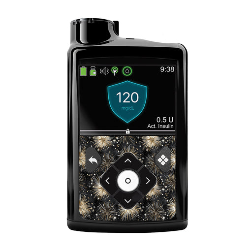 Peelz Fireworks Sticker for Medtronic MiniMed 770G & 780G Peelz/Stickers Black Whole System Peelz (front back + clip),Front Peelz,Back and Clip Peelz