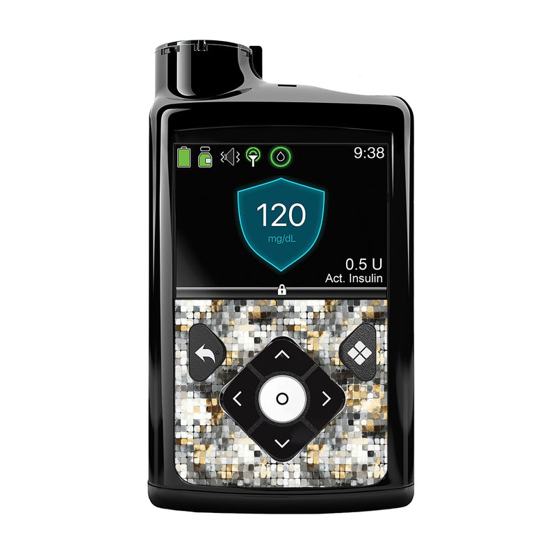 Peelz Champagne Glow Sticker for Medtronic MiniMed 770G & 780G Peelz/Stickers Black Whole System Peelz (front back + clip),Front Peelz,Back and Clip Peelz