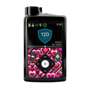 Peelz Sparkly Hearts Sticker for Medtronic MiniMed 770G & 780G Peelz/Stickers Black Whole System Peelz (front back + clip)