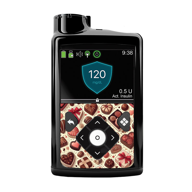 Peelz Chocolate Love Sticker for Medtronic MiniMed 770G & 780G Peelz/Stickers Black Whole System Peelz (front back + clip)