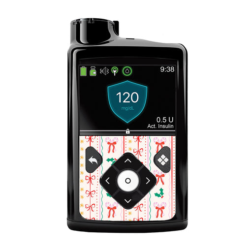 Peelz Holly Jolly Ribbon Medtronic MiniMed 770G & 780G Sticker - Pump Peelz Peelz/Stickers Black Whole System Peelz (front back + clip)