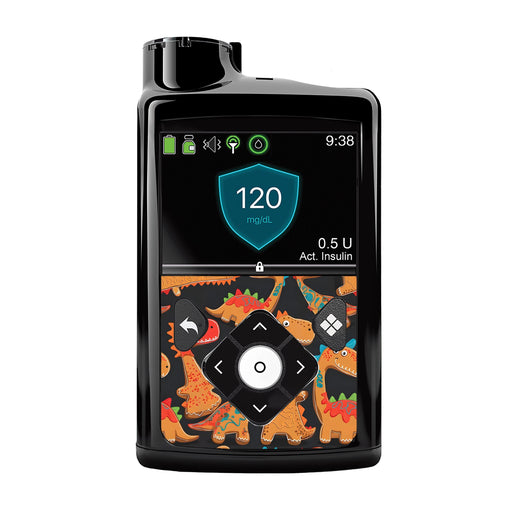 Peelz Jurassic Gingerbread Medtronic MiniMed 770G & 780G Sticker - Pump Peelz Peelz/Stickers Black Whole System Peelz (front back + clip)