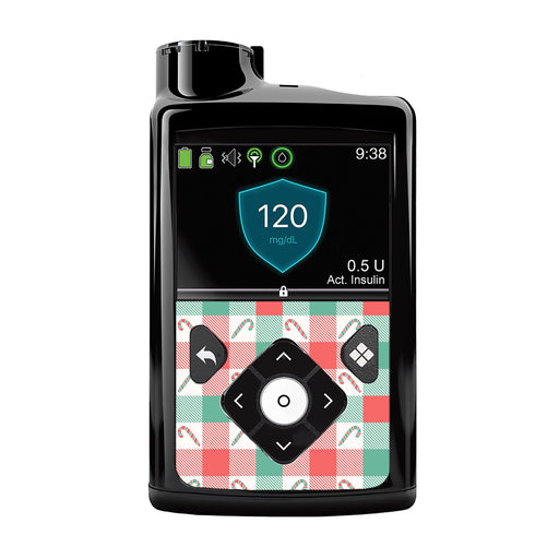 Peelz Peppermint Plaid Medtronic MiniMed 770G & 780G Sticker - Pump Peelz Peelz/Stickers Black Whole System Peelz (front back + clip)