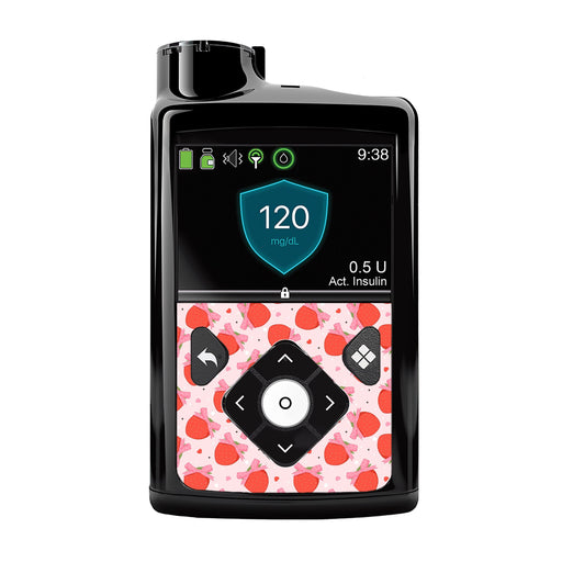 Peelz Strawberry Kisses Medtronic MiniMed 770G & 780G Sticker - Pump Peelz Peelz/Stickers Black Whole System Peelz (front back + clip)