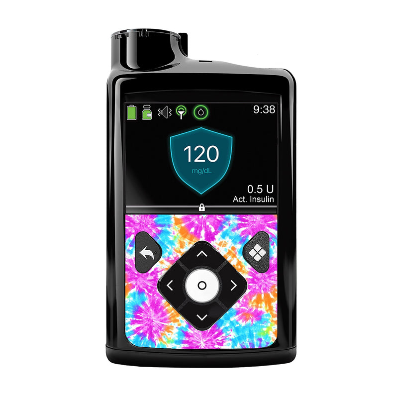 Peelz Neon Tie Dye Sticker for Medtronic MiniMed 770G & 780G Peelz/Stickers Black Whole System Peelz (front back + clip)