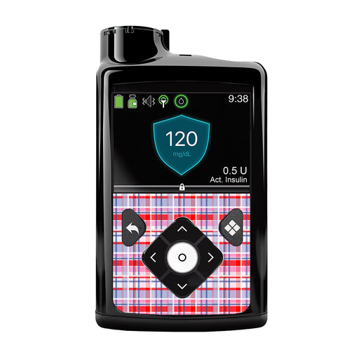 Peelz Party Plaid Medtronic MiniMed 770G & 780G Sticker - Pump Peelz Peelz/Stickers Black Whole System Peelz (front back + clip)