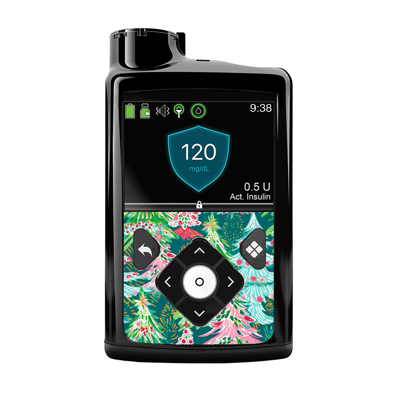 Peelz Festive Forest Medtronic MiniMed 770G & 780G Sticker - Pump Peelz Peelz/Stickers Black Whole System Peelz (front back + clip)