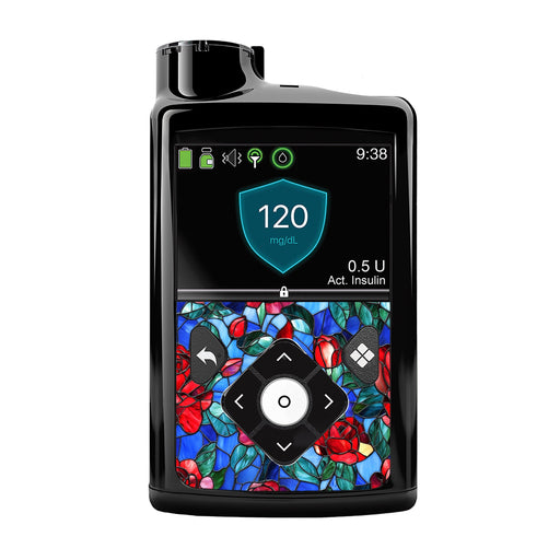 Peelz Crimson Blooms Sticker for Medtronic MiniMed 770G & 780G Peelz/Stickers Black Whole System Peelz (front back + clip)