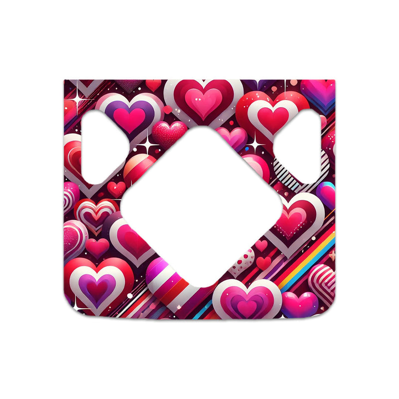 Peelz Sparkly Hearts Sticker for Medtronic MiniMed 770G & 780G Peelz/Stickers White Smoke Front Peelz