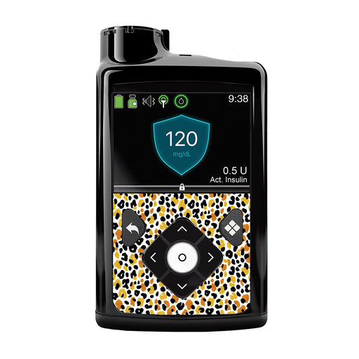 Peelz Golden Leopard Medtronic MiniMed 770G & 780G Sticker - Pump Peelz Peelz/Stickers Black Whole System Peelz (front back + clip),Front Peelz,Back and Clip Peelz