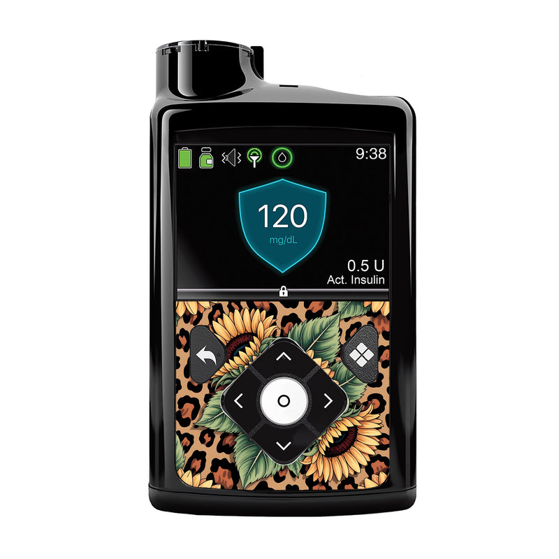 Peelz Wild Sunflower Medtronic MiniMed 770G & 780G Sticker - Pump Peelz Peelz/Stickers Black Whole System Peelz (front back + clip),Front Peelz,Back and Clip Peelz