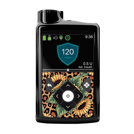 Peelz Wild Sunflower Medtronic MiniMed 770G & 780G Sticker - Pump Peelz Peelz/Stickers Black Whole System Peelz (front back + clip),Front Peelz,Back and Clip Peelz