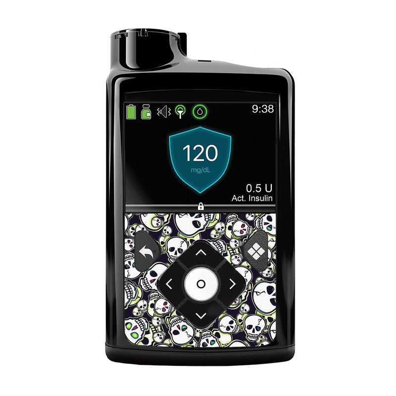 Peelz Bone Glow Medtronic MiniMed 770G & 780G Sticker - Pump Peelz Peelz/Stickers Black Whole System Peelz (front back + clip),Front Peelz,Back and Clip Peelz