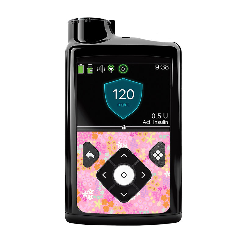 Peelz Pink Petals Medtronic MiniMed 770G & 780G Sticker - Pump Peelz Peelz/Stickers Black Whole System Peelz (front back + clip),Front Peelz,Back and Clip Peelz
