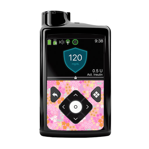 Peelz Pink Petals Medtronic MiniMed 770G & 780G Sticker - Pump Peelz Peelz/Stickers Black Whole System Peelz (front back + clip),Front Peelz,Back and Clip Peelz