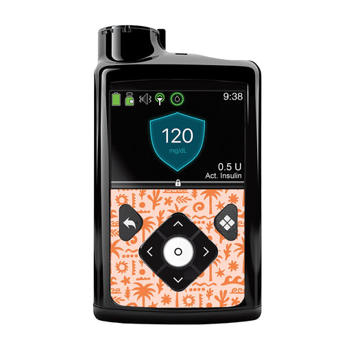 Peelz Terracotta Tides Medtronic MiniMed 770G & 780G Sticker - Pump Peelz Peelz/Stickers Black Whole System Peelz (front back + clip),Front Peelz,Back and Clip Peelz
