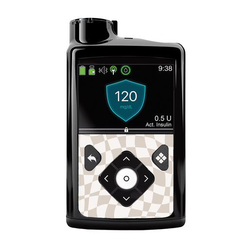 Peelz Creamy Check Medtronic MiniMed 770G & 780G Sticker - Pump Peelz Peelz/Stickers Black Whole System Peelz (front back + clip),Front Peelz,Back and Clip Peelz