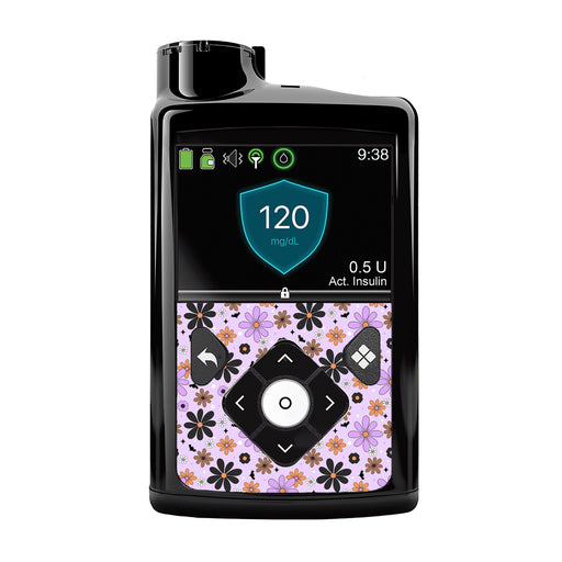 Peelz Batty Blooms Medtronic MiniMed 770G & 780G Sticker - Pump Peelz Peelz/Stickers Black Whole System Peelz (front back + clip),Front Peelz,Back and Clip Peelz