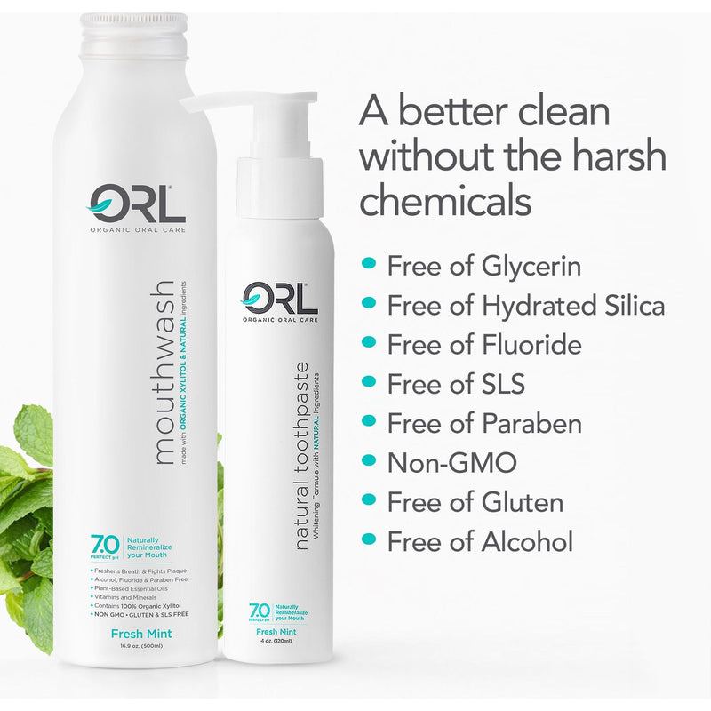 ORL Toothpaste & Mouthwash Bundle Toothpaste White Smoke Fresh Mint,Cinnamint,Bubblegum