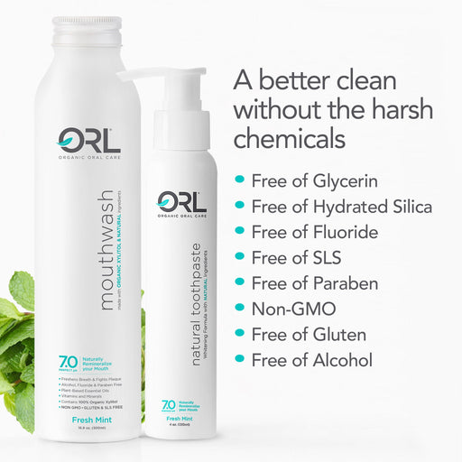ORL Fresh Mint Bundle - Toothpaste & Mouthwash Bundle White Smoke