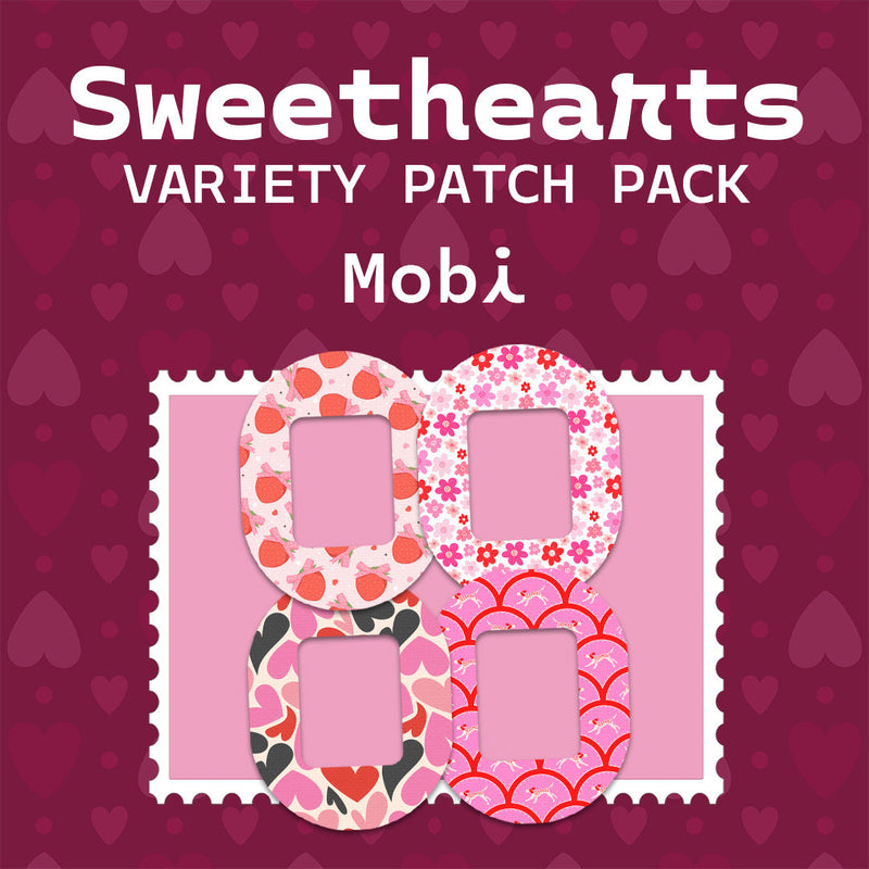 Peelz Sweethearts Variety Pack for Tandem Mobi Patch Tape - Pump Peelz Patch Medical Tape Brown 12-Pack (Set of 12 Patches),4-Pack (Set of 4 Patches)
