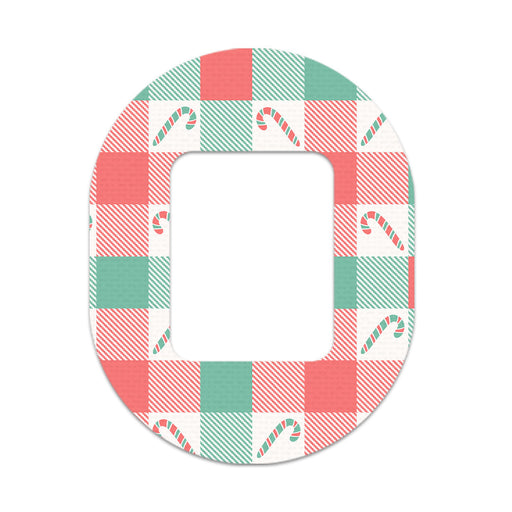 Peelz Peppermint Plaid Tandem Mobi Patch Tape - Pump Peelz Patch Medical Tape White Smoke 12-Pack (Set of 12 Patches),4-Pack (Set of 4 Patches),1-Patch (One Single Patch)