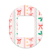 Peelz Holly Jolly Ribbon Tandem Mobi Patch Tape - Pump Peelz Patch Medical Tape White Smoke 12-Pack (Set of 12 Patches),4-Pack (Set of 4 Patches),1-Patch (One Single Patch)