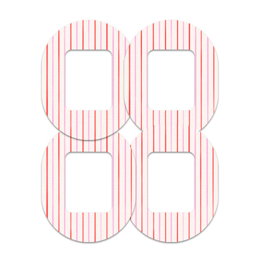 Peelz Peppermint Stripes Tandem Mobi Patch Tape - Pump Peelz Patch Medical Tape Misty Rose 12-Pack (Set of 12 Patches),4-Pack (Set of 4 Patches),1-Patch (One Single Patch)
