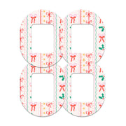 Peelz Holly Jolly Ribbon Tandem Mobi Patch Tape - Pump Peelz Patch Medical Tape White Smoke 12-Pack (Set of 12 Patches),4-Pack (Set of 4 Patches),1-Patch (One Single Patch)