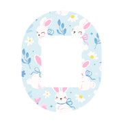 Peelz Sweet Bunnies Tandem Mobi Decorative Patch Tape - Pump Peelz Patch Medical Tape White Smoke 12-Pack (Set of 12 Patches),4-Pack (Set of 4 Patches),1-Patch (One Single Patch)