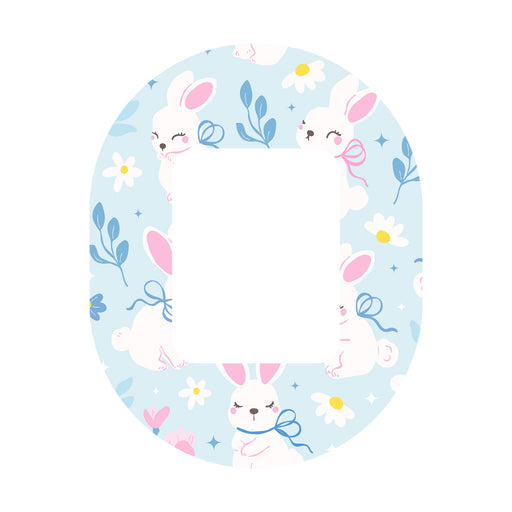 Peelz Sweet Bunnies Tandem Mobi Decorative Patch Tape - Pump Peelz Patch Medical Tape White Smoke 12-Pack (Set of 12 Patches),4-Pack (Set of 4 Patches),1-Patch (One Single Patch)