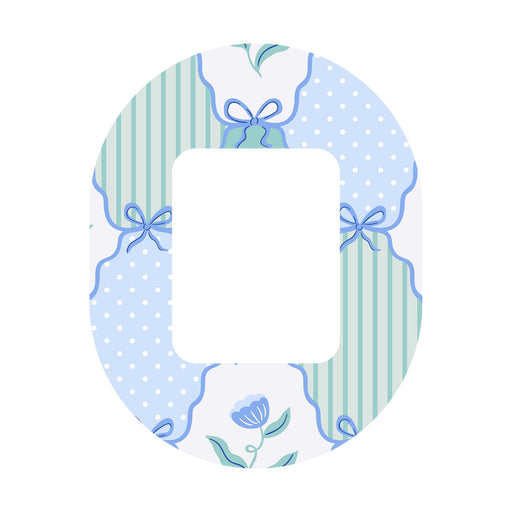 Peelz Cottage Bows Tandem Mobi Decorative Patch Tape - Pump Peelz Patch Medical Tape White Smoke 12-Pack (Set of 12 Patches),4-Pack (Set of 4 Patches),1-Patch (One Single Patch)