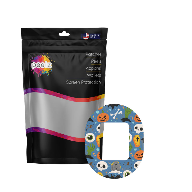 Peelz Spooky Night Tandem Mobi Patch Tape - Pump Peelz Patch Medical Tape White Smoke 12-Pack (Set of 12 Patches),4-Pack (Set of 4 Patches),1-Patch (One Single Patch)