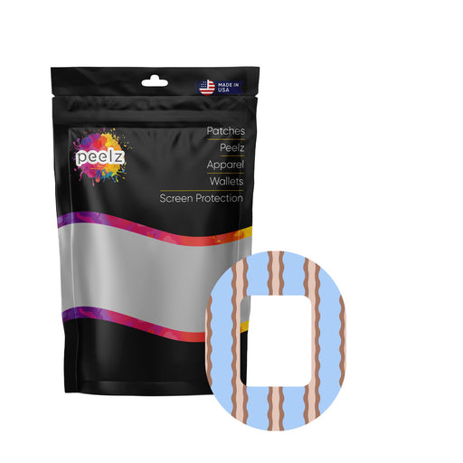 Peelz Boardwalk Waves Tandem Mobi Decorative Patch Tape - Pump Peelz Patch Medical Tape White Smoke 12-Pack (Set of 12 Patches),4-Pack (Set of 4 Patches),1-Patch (One Single Patch)