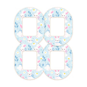 Peelz Sweet Bunnies Tandem Mobi Decorative Patch Tape - Pump Peelz Patch Medical Tape White Smoke 12-Pack (Set of 12 Patches),4-Pack (Set of 4 Patches),1-Patch (One Single Patch)