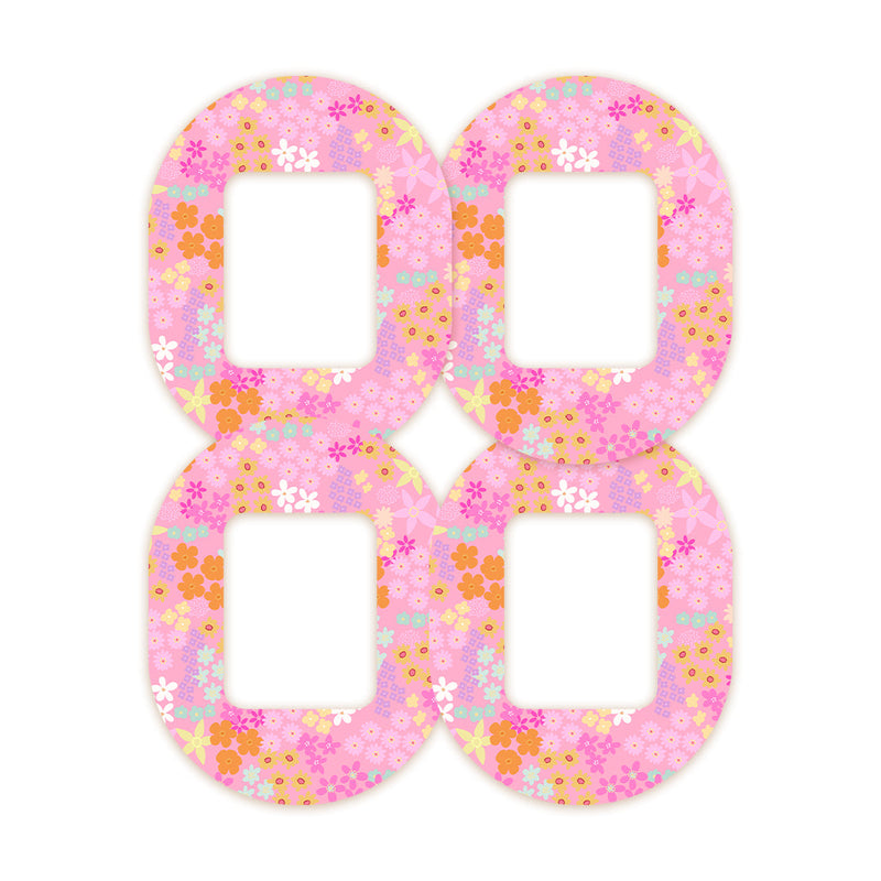 Peelz Pink Petals Tandem Mobi Decorative Patch Tape - Pump Peelz Patch Medical Tape White Smoke 12-Pack (Set of 12 Patches),4-Pack (Set of 4 Patches),1-Patch (One Single Patch)
