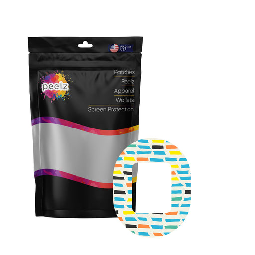 Peelz Colorful Sticks Tandem Mobi Decorative Patch Tape - Pump Peelz Patch Medical Tape White Smoke 12-Pack (Set of 12 Patches),4-Pack (Set of 4 Patches),1-Patch (One Single Patch)