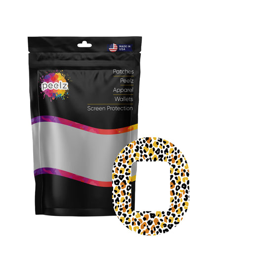 Peelz Golden Leopard Tandem Mobi Patch Tape - Pump Peelz Patch Medical Tape White Smoke 12-Pack (Set of 12 Patches),4-Pack (Set of 4 Patches),1-Patch (One Single Patch)